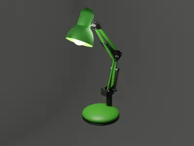 green lamp Low-poly 3D model