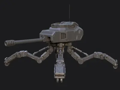 Mech Spider Low-poly 3D model