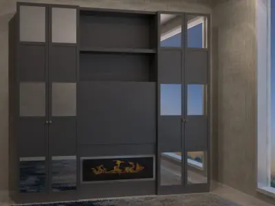 Wardrobe With TV  3D model
