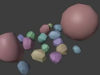 Stylized Wet Brown Rocks of Lake Pack Low-poly 3D model