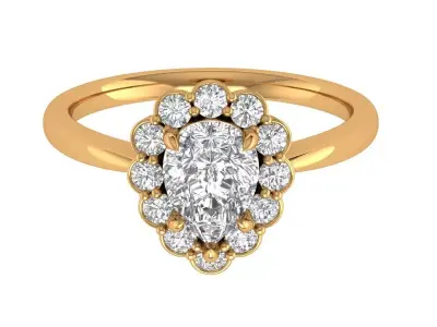 Pear Solitaire Ring 3D print model purchase