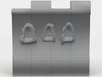 Masonry wall Low-poly 3D model