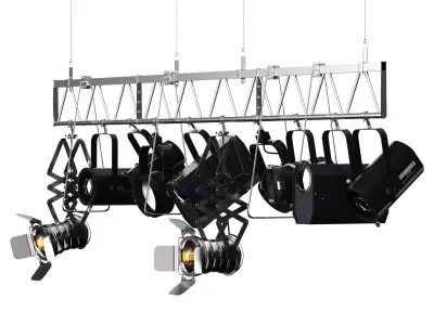  Soft theater farm with lighting equipment Low-poly 3D model