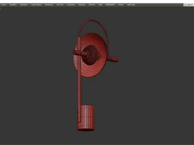 Pasargad Home Scion Modern Round Metal Base Table Lamp Low-poly 3D model