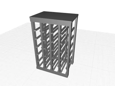 Karnes Wood Floor Wine Bottle Rack 3D model