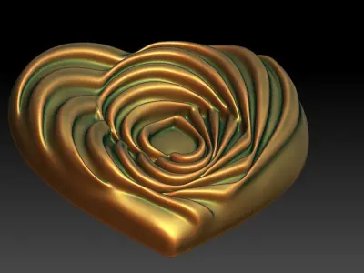 1 heart pendant CNC Relief Model 3D print model