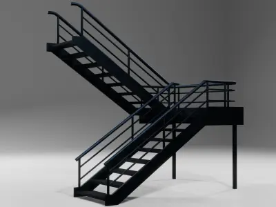 Stair ladder Free low-poly 3D model