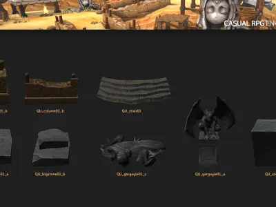 Casual RPG Environment 07 Low-poly 3D model