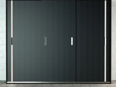 Wardrobe modern with doors 3D model