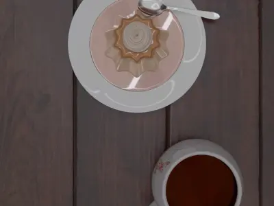 Pudding still life 3D model  3D model