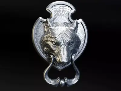 Wolf  Doorhandle 2021 Head  Woolf model to print Part 01 3D print model