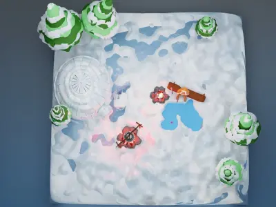 Eskimo Life Diorama Low-poly 3D model