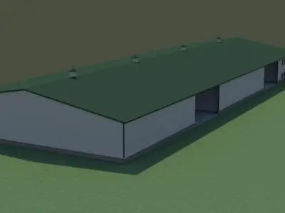 shop with living space  3D model