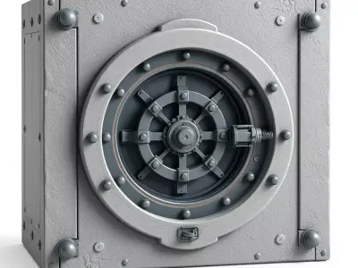 Industrial Vault Safe Box Low-poly 3D model