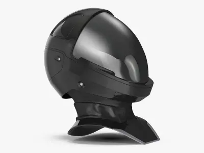 Sci-Fi Space Helmet Black 3D model