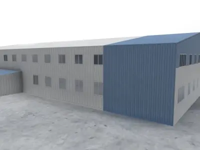 LQSA Hangar 2 Low-poly 3D model