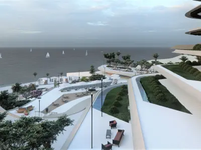 A therapeutic tourist resort Low-poly 3D model