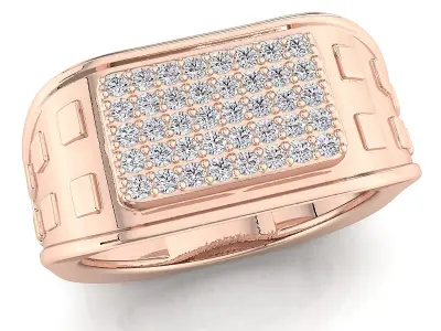 Small fancy mans ring 3D print model 2