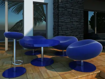 Villa modern house with swimming pool 3D model