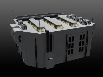 Sci-fi warehouse 3D model