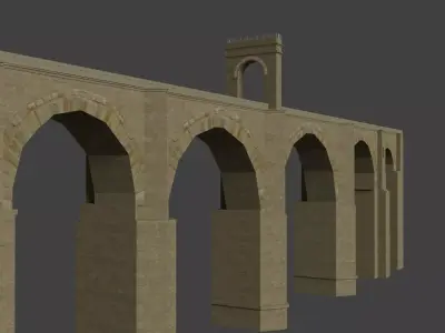 Low-poly Roman Stone Bridge Low-poly 3D model