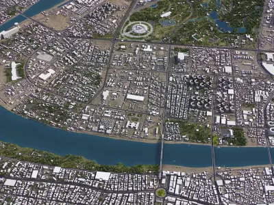 Baghdad- City 3D Model Low-poly 3D model
