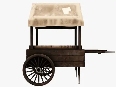 Market Stall Cotton Low-poly 3D model