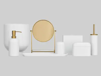  Modern Resin Stone Bath Accessories 3D model