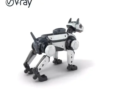 Security Robot Dog Model Pack - Fortified Multifunctional Design Low-poly 3D model