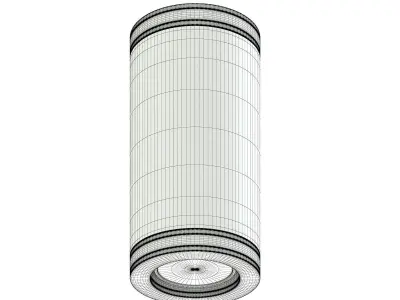 Black Cylindrical Light 3D Model 3D model