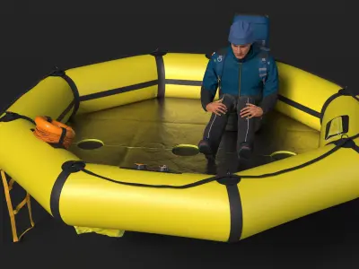  Advanced Life Raft with Tourist Inside 
