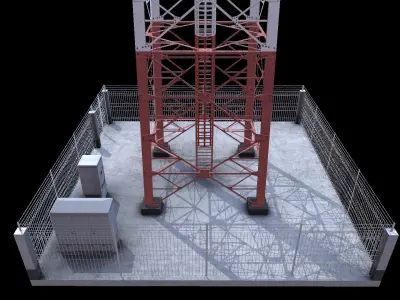 Tower Signal Telecommunication Bts Provider Low-poly 3D model