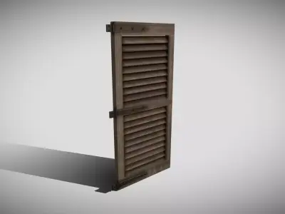 Medieval Shutter Window Low-poly 3D model