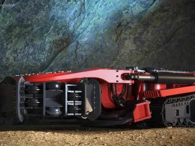  New Track Mounted Mobile Miner Red Rigged for Maya 