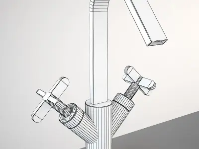 Fantini Rivera 4256F mixer Low-poly 3D model