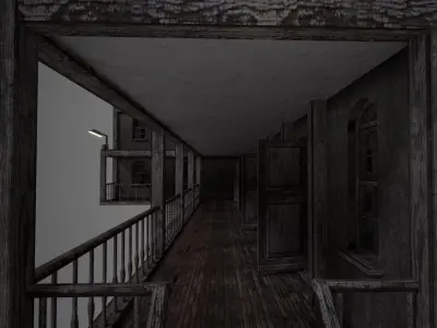 Old Motel Low-poly 3D model