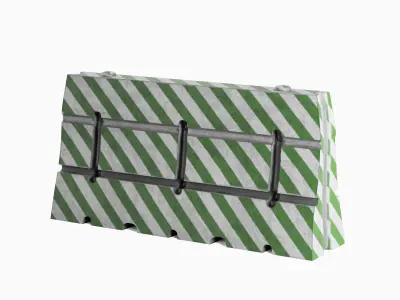 Dirty Traffic Barrier 04 3D model