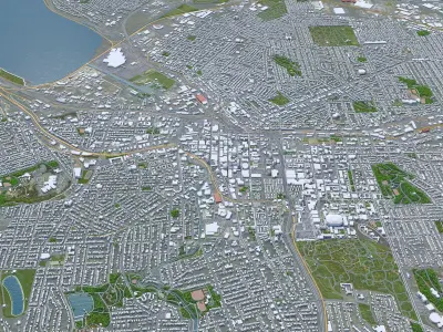 Syracuse City New York USA Low-poly 3D model
