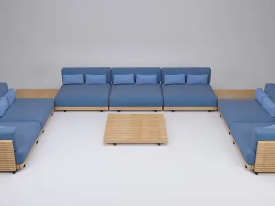 Modular outdoor sofa 3D model