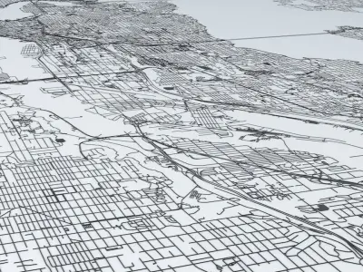 Seattle Road Network and Streets 3D model