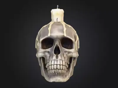 Skull Candle Low-poly 3D model