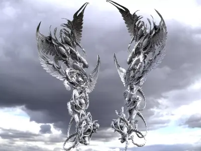 Advent angel statue wings 3D model