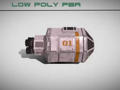 Sci-fi Escape Pod Low-poly 3D model