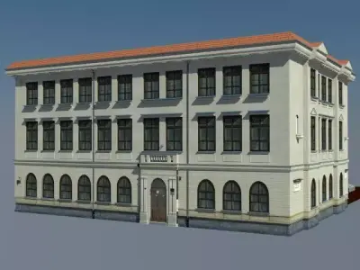 European High School 3D Model 3D model