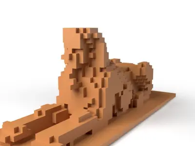 HumanSphinx Minecraft Voxel Low-poly 3D model