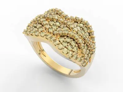 Diamond Cluster Ring 3D print model