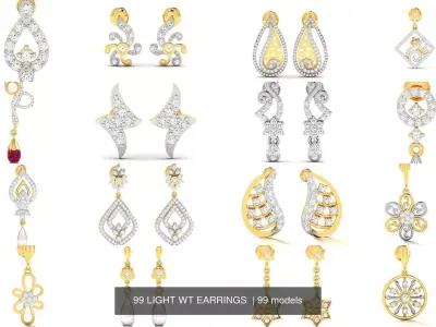 99 LIGHT WT EARRINGS  3D Model Pack