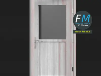 Half glass door 3D model