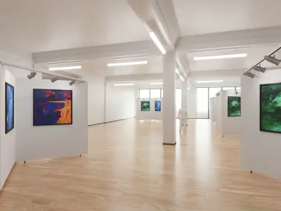 Art Museum Gallery Interior 5 Low-poly 3D model