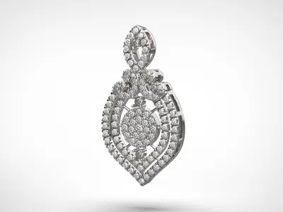 PE23 Classic Solitaire Pendant half ct CAD STL 18K  4g 3D print model